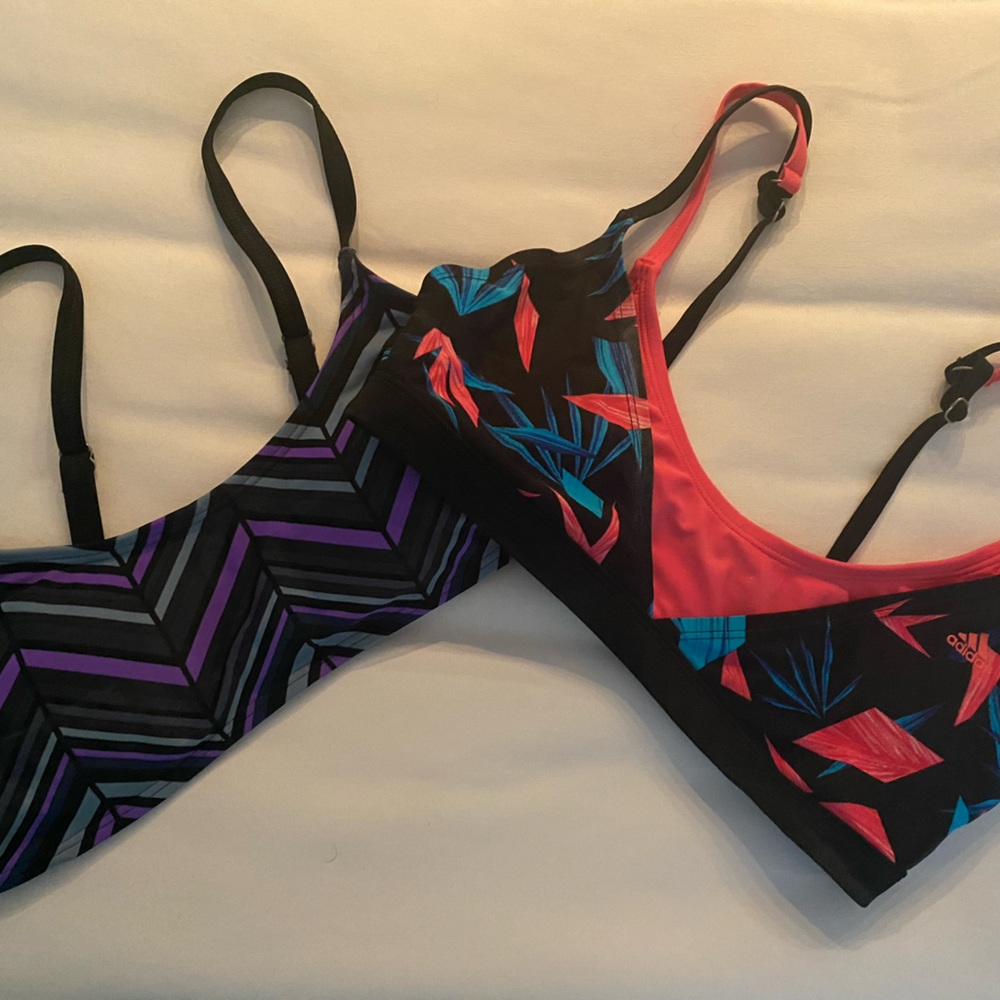 2 sporty bathing suit tops, Adidas and Mossimo